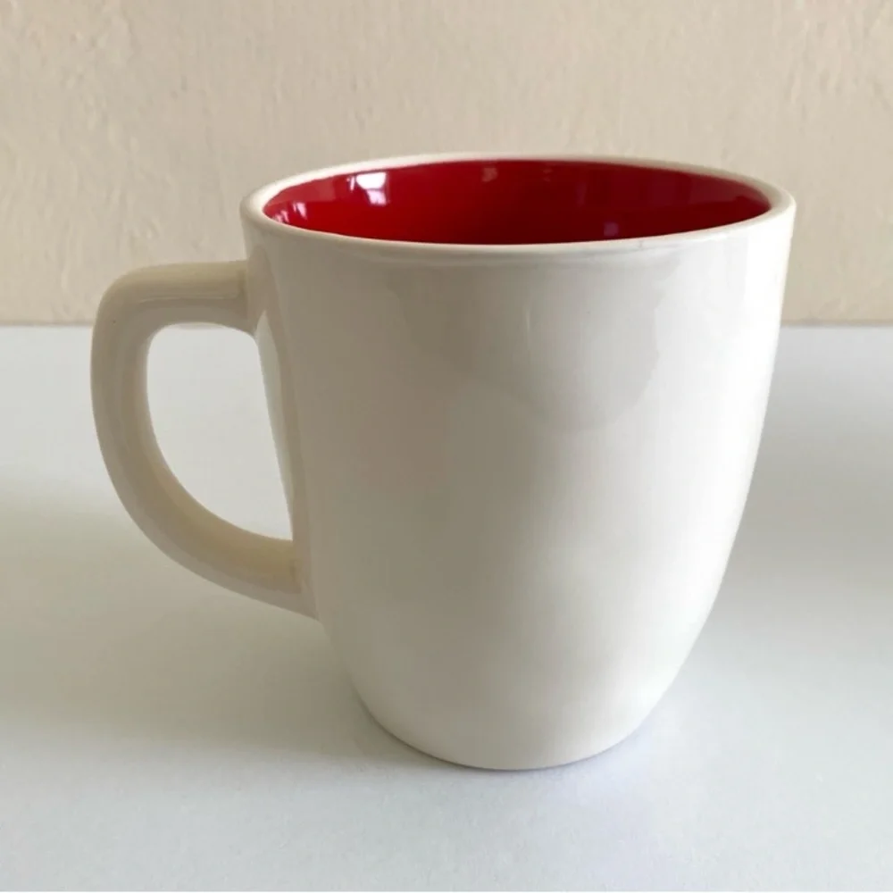 Rae Dunn MRS CLAUS Christmas Red Interior Magenta Mug Cup Novelty